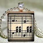 Waltz Music Scrabble Pendant With Necklace And..