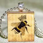 Queen Bee Scrabble Pendant With Necklace And..