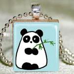 Panda Scrabble Pendant With Necklace And Matching..