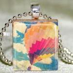 Air Balloon Scrabble Pendant With Necklace And..
