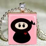 Lil Ninja Scrabble Pendant With Necklace And..