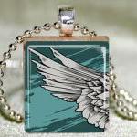Angel Wing Scrabble Pendant With Necklace And..