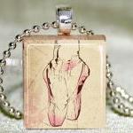 Ballet Shoes Scrabble Pendant With Necklace And..